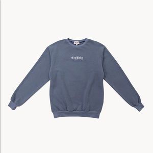 Stone Blue Old English Crewneck - CryBaby
